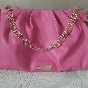 Madden Girl Pink Shoulder Bag with Gold Chain